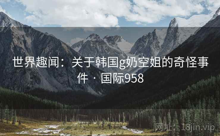 世界趣闻：关于韩国g奶空姐的奇怪事件 · 国际958
